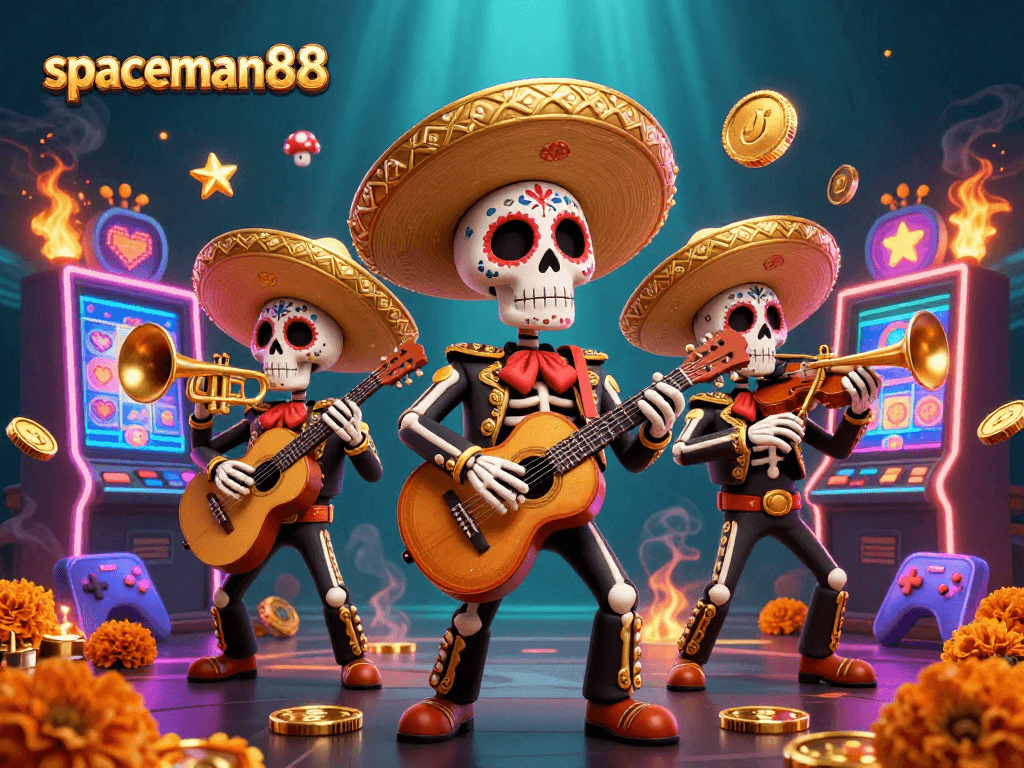 Engage with spaceman88 while enjoying vibrant slot action featuring a mariachi band.