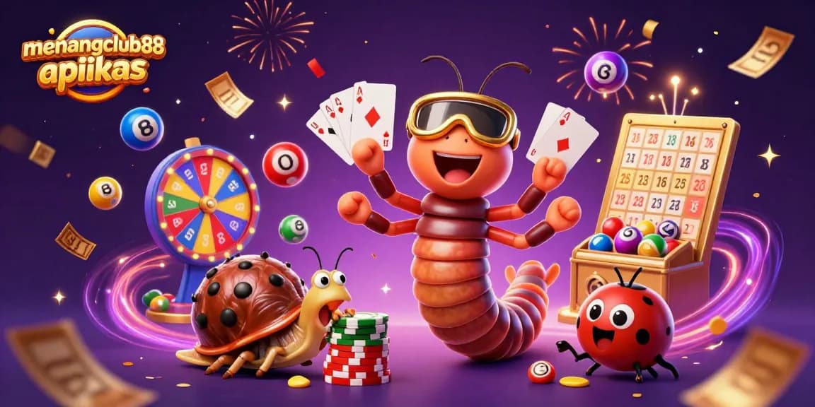 Engage with thrilling games at menangclub88 aplikas featuring vibrant lottery balls and a 3D cartoon dealer.