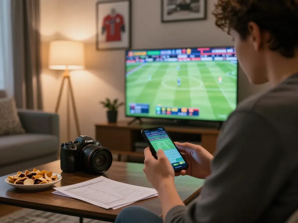 Engaging scene of a user placing sports bets on mb88 smartphone, highlighting strategic betting activity.