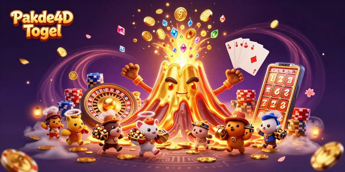 Engage with Pakde4D Togel, where gold coins erupt like a volcano amidst adventure and rewards.