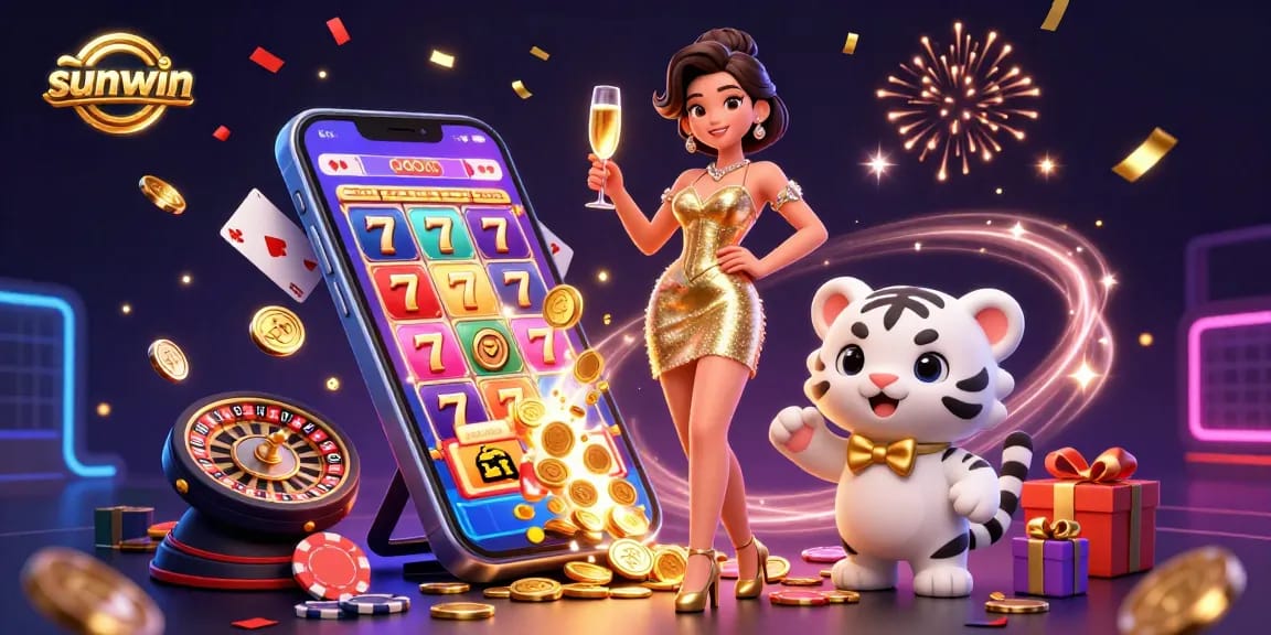 Experience the excitement of sunwin with vibrant slot games and dazzling casino elements.