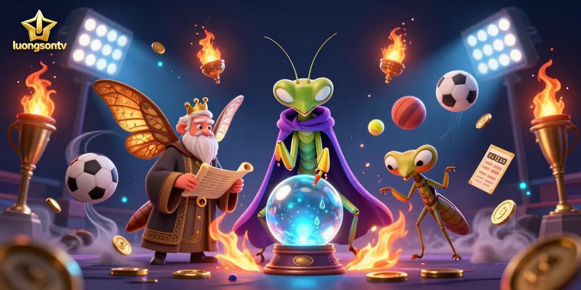 Experience thrilling sports betting with luongsontv through this vibrant 3D illustration featuring dynamic sports and lucky elements.