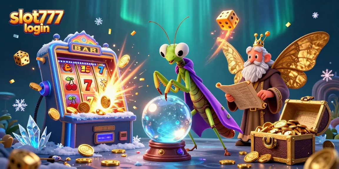 Spin to win big with slot777 login in this vibrant casino-themed illustration.