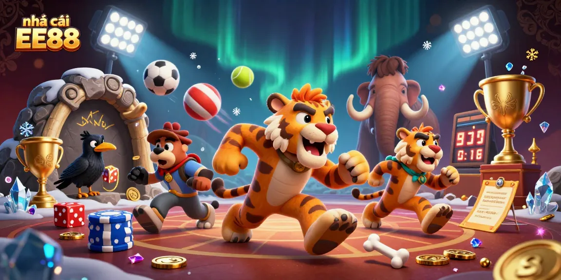 Visualize strategies with nhà cái EE88's thrilling casino experience featuring cartoon characters and dynamic gaming elements.