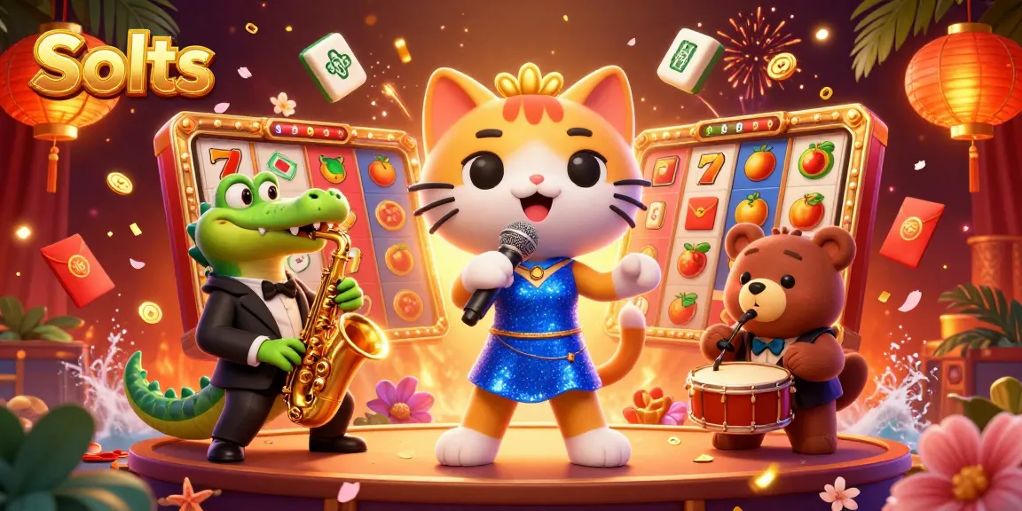 Spin and win with dynamic Slots scene featuring characters and vibrant casino elements.