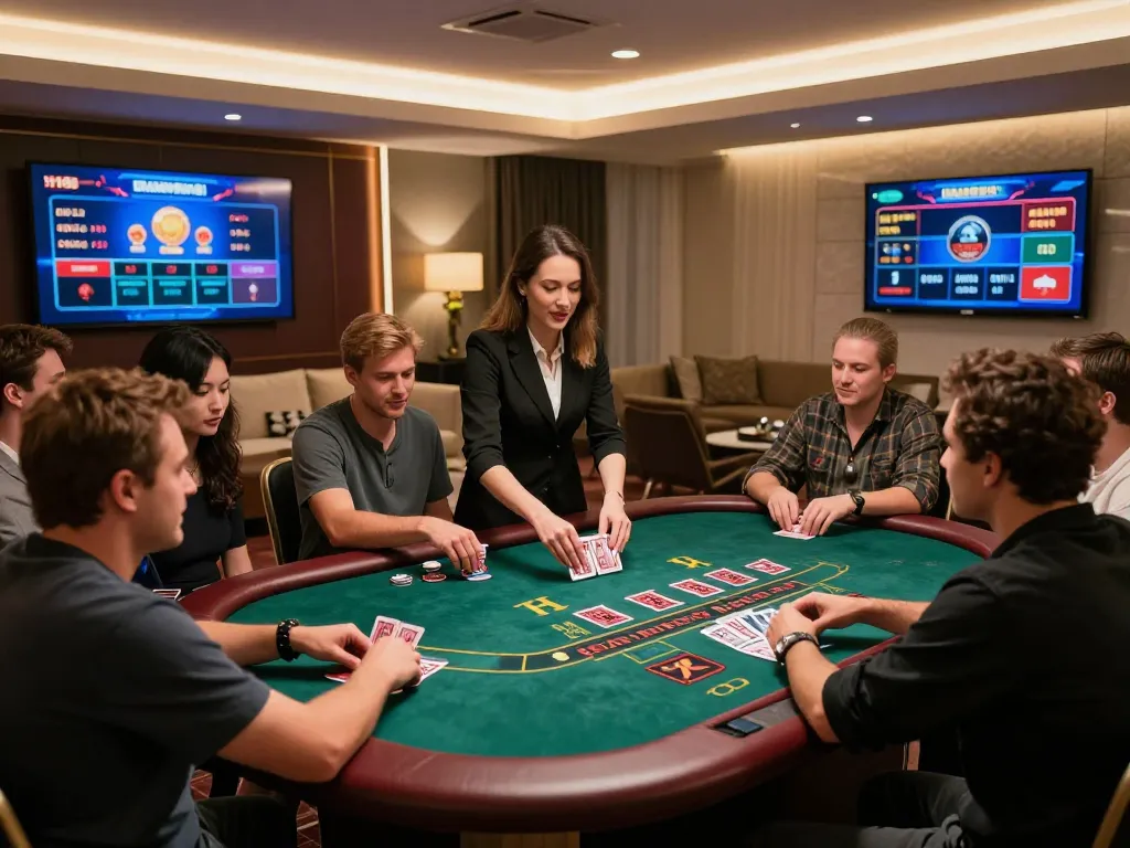 Players engaging in an exciting live N188 blackjack game at home, showcasing dynamic action.