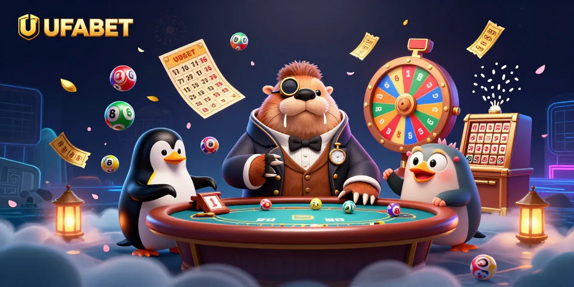 Bet on UFABET with excitement and rich visual elements in a vibrant casino illustration.