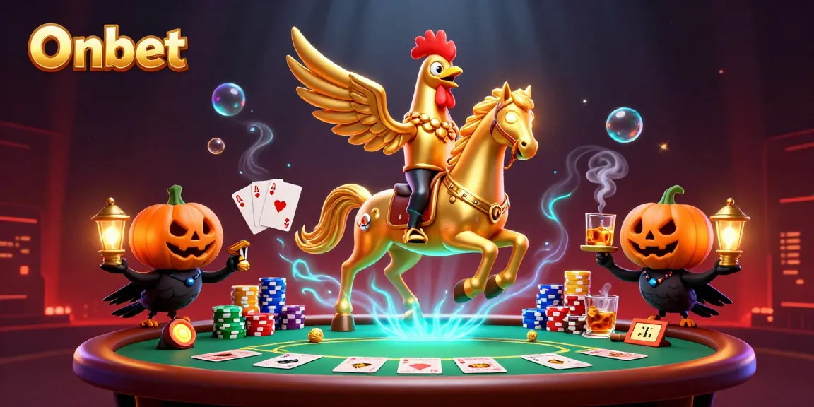 Experience exciting gameplay at Onbet casino with thrilling poker action depicted in a vibrant 3D scene.