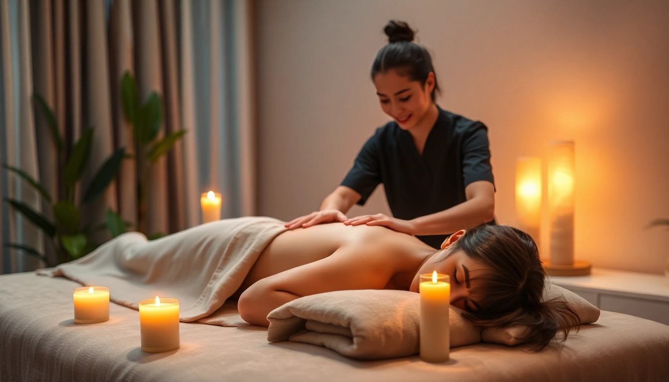 Relaxing home massage session showcasing 평택출장마사지 with a professional therapist in a serene environment.