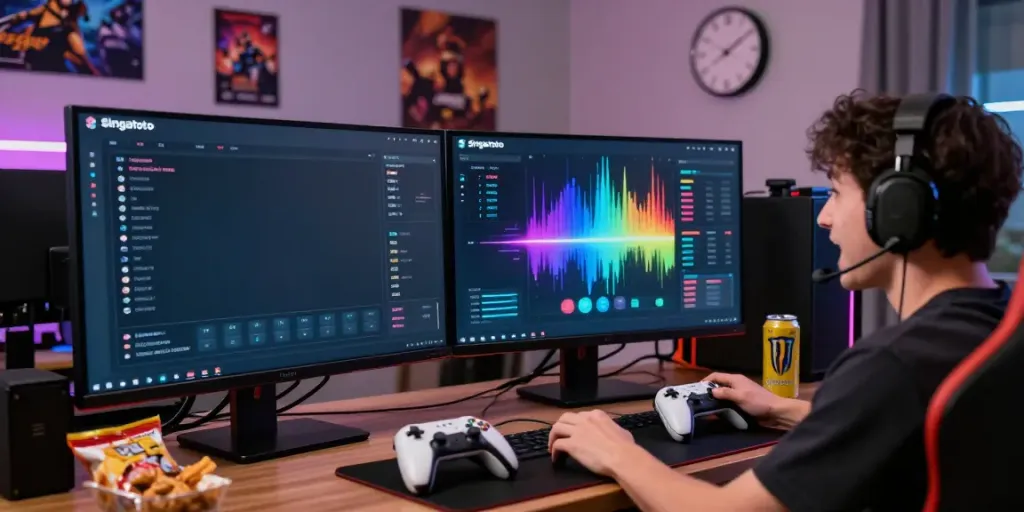 Player engaging with Singatoto online gaming, analyzing performance metrics.