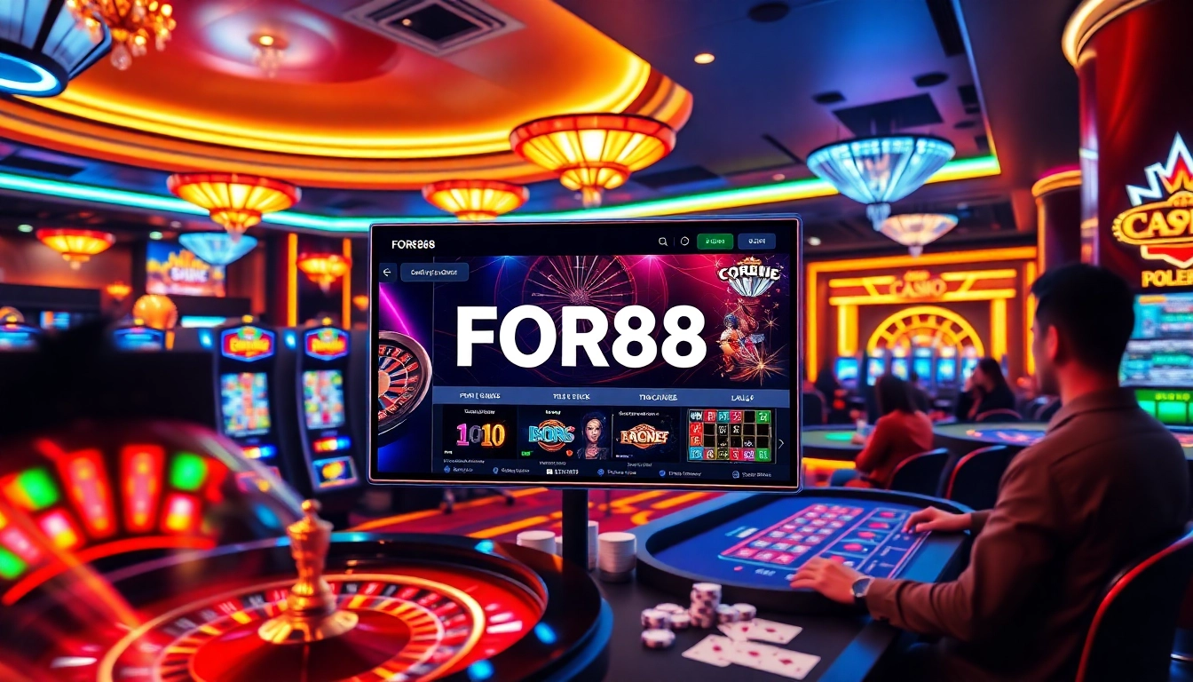 Experience the excitement of gambling at https://for88.kim/ with vibrant casino gaming visuals.