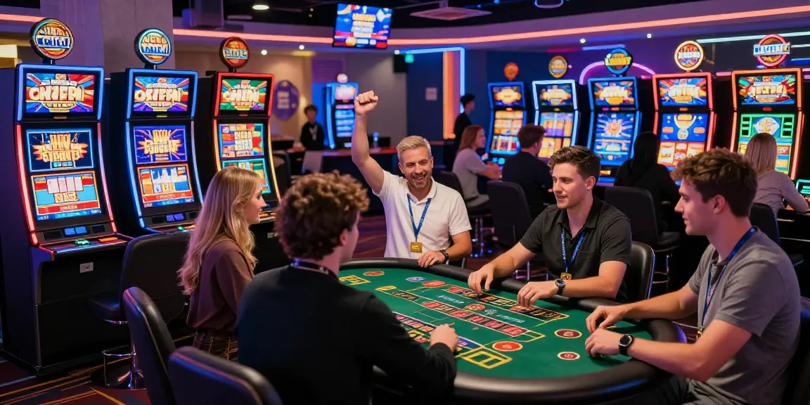 Players enjoying vibrant gaming experiences at a non UK casino with diverse games and lively atmosphere.