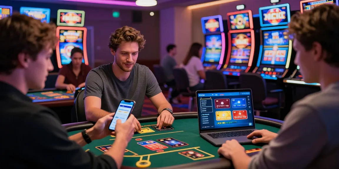 Players enjoying credit card casinos UK with vibrant games and multiple payment options visible.