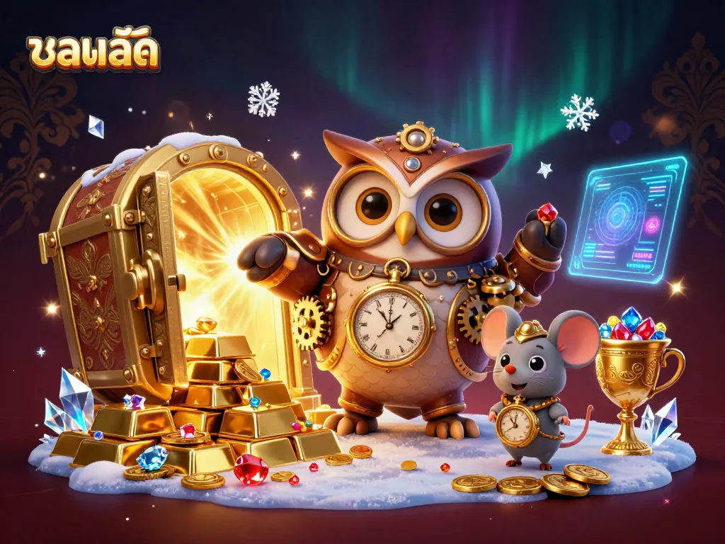 Experience thrilling live betting action with บอลสด featuring a fun steampunk owl character.