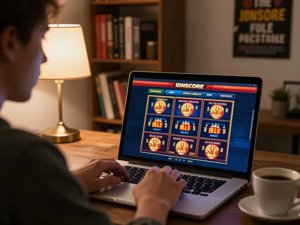 IDNSCORE online gaming session showcasing player engaged in strategic bet placements during live casino game.