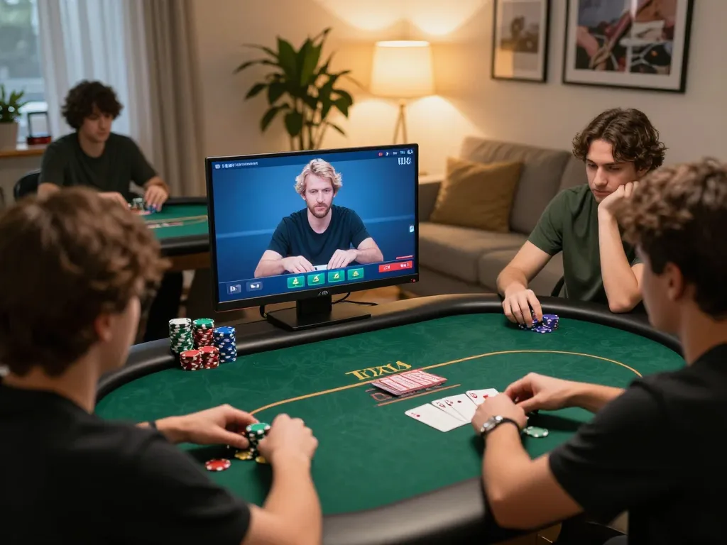 Engaged players in a cm88viet online poker game, showcasing strategies and gameplay excitement.