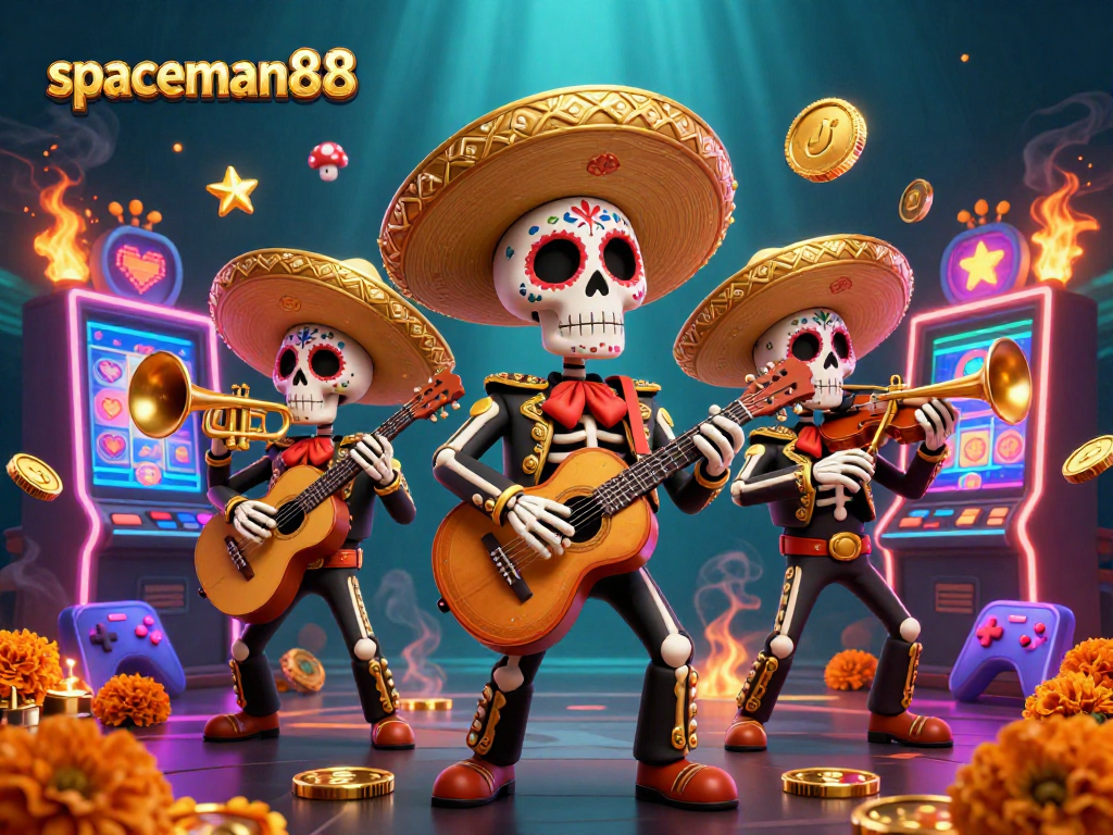 Engage with spaceman88 while enjoying vibrant slot action featuring a mariachi band.