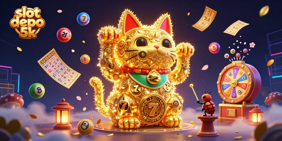 Experience the excitement of slot depo 5k with animated casino characters under vibrant lights.