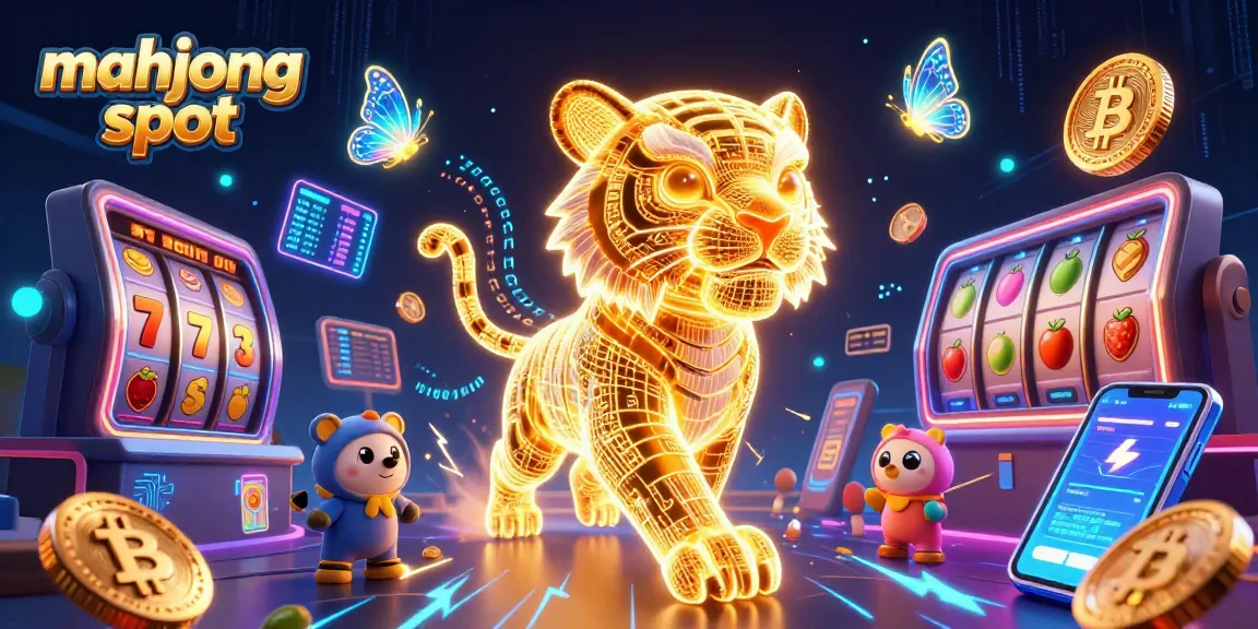 Experience the thrill of mahjong slot gaming with vibrant neon visuals and dynamic casino elements.