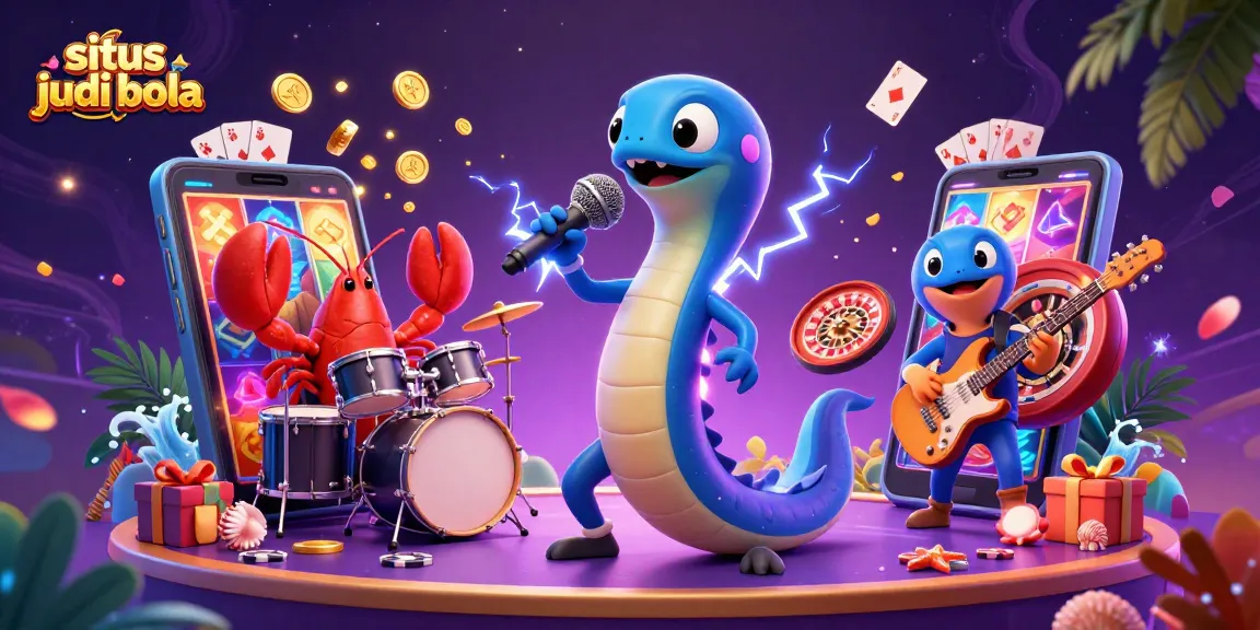 Experience exciting situs judi bola action with colorful casino scenes featuring animated characters.