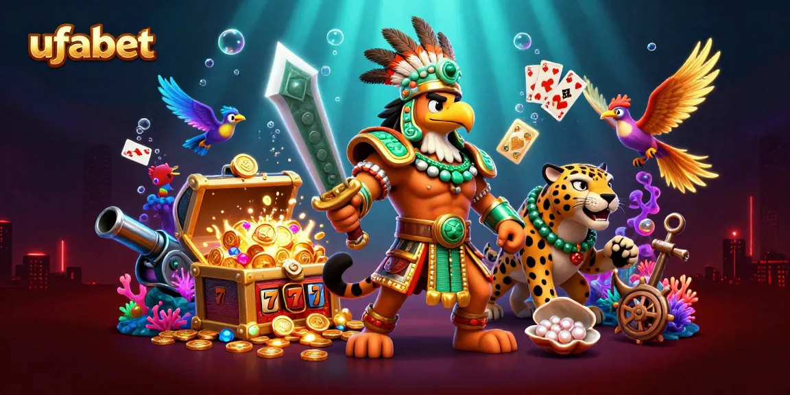Experience ufabet's thrilling odds with an Aztec warrior on a dynamic treasure hunt adventure.