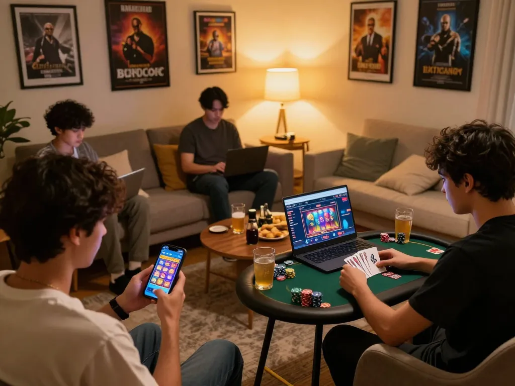 Players engaging with the XX88 casino app during an exciting online gaming night