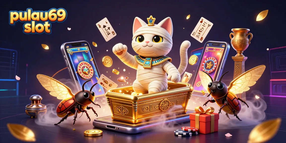 Experience the excitement of pulau69 slot with vibrant 3D characters and casino elements.
