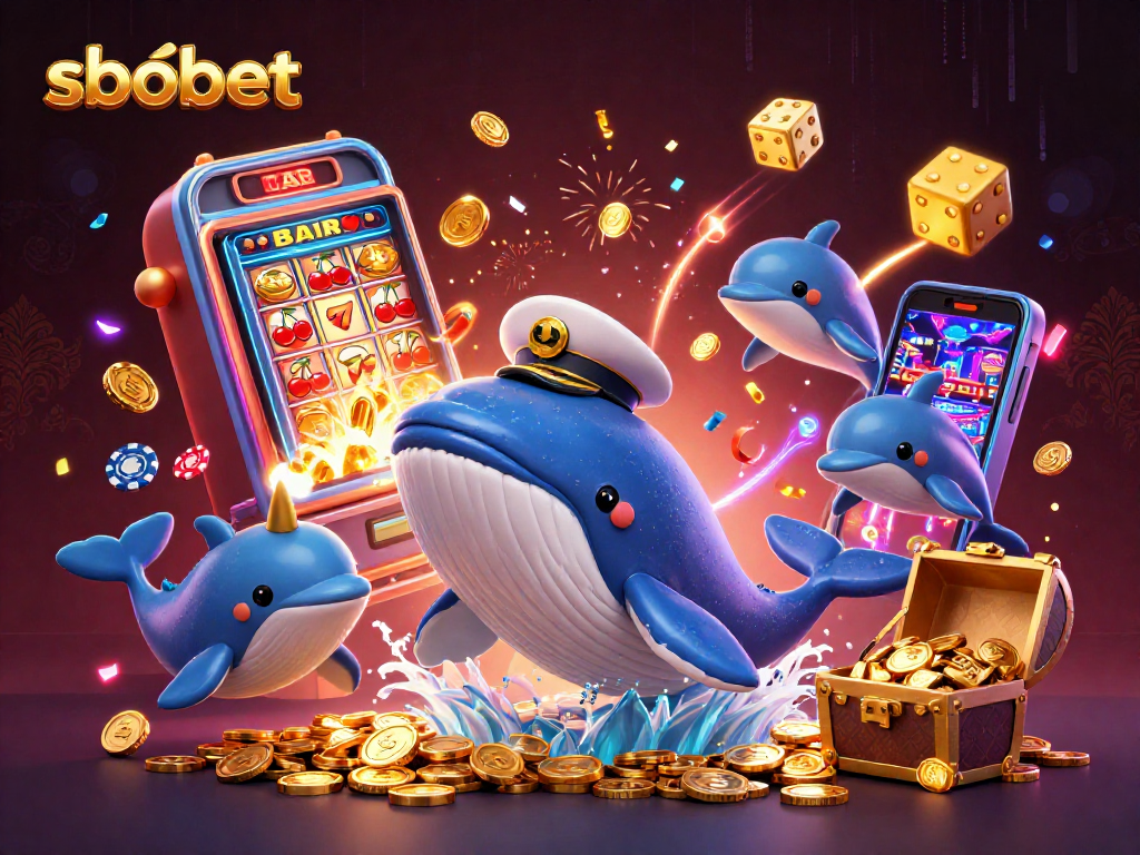 Join sbobet with playful dolphins, a whale in a captain's coat, and thrilling poker chips!