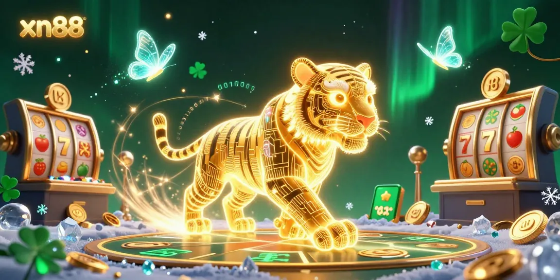 Experience xn88's thrilling gaming landscape with a vibrant scene of a glowing tiger and dynamic game elements.