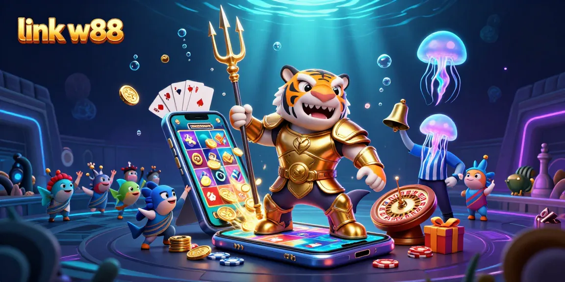 Chơi game tại link w88 với biểu tượng cá mập và các trò chơi hấp dẫn bên dưới.