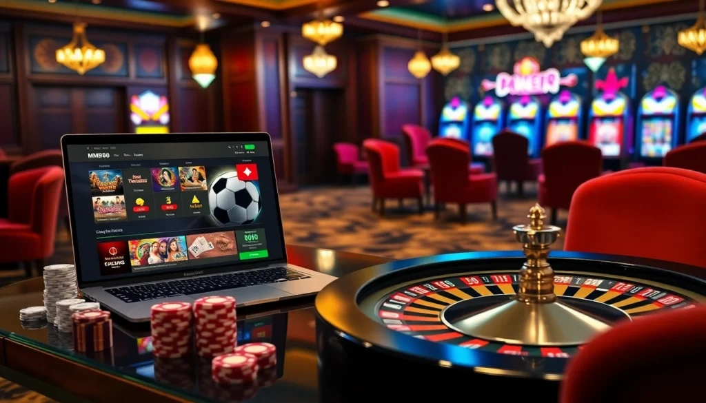 Experience the thrill at MM88 COM with vibrant casino visuals and engaging gameplay elements.