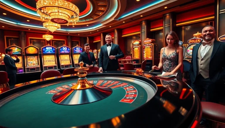 KJC elevates the gambling experience with luxury casino visuals featuring roulette and poker.