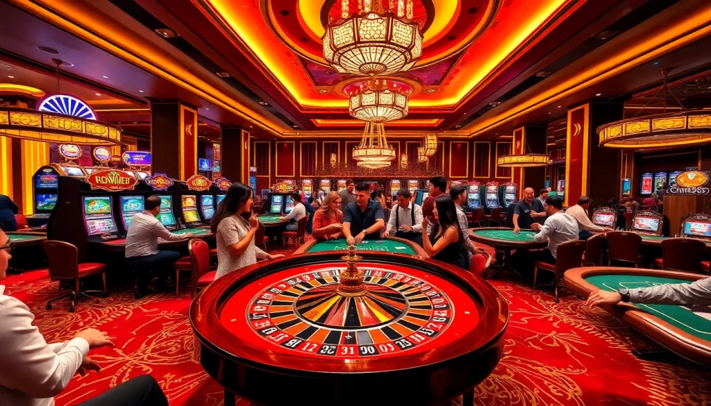 Experience the thrill of jun888 as players engage at a vibrant casino table.