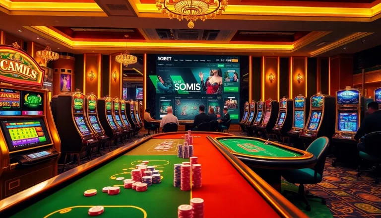 Experience thrilling gaming action with SOIBET. Black’s captivating online casino environment featuring vivid games and vibrant atmosphere.
