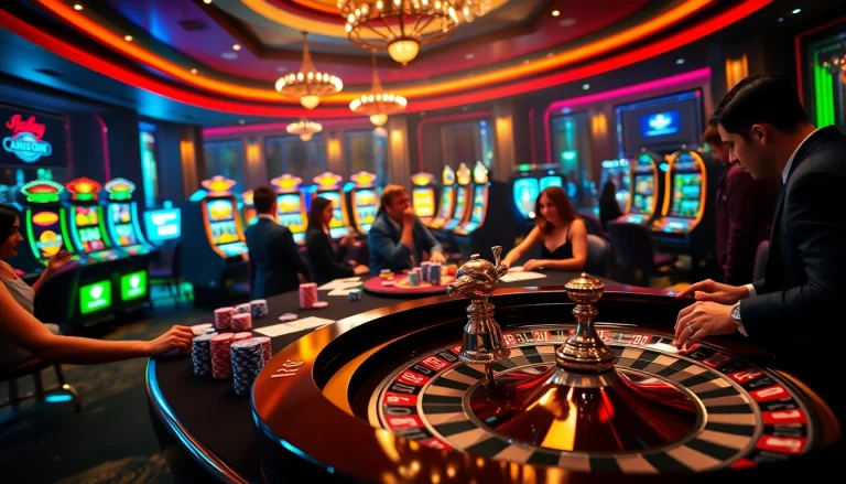 KJC offers an exciting gaming experience with vibrant tables, chips, and high-stakes atmosphere.