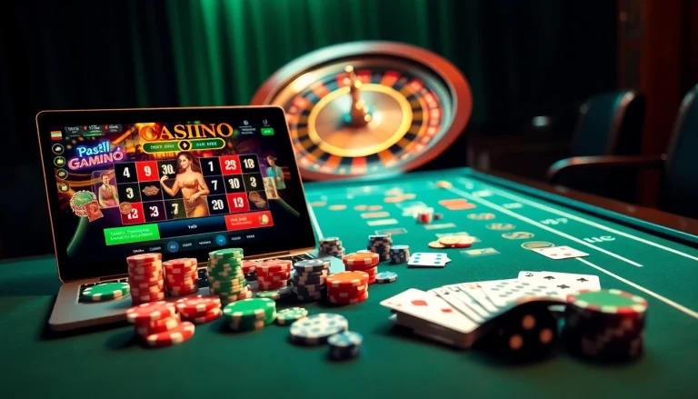 This scene showcases online gambling excitement at https://rr88.auction/ with vibrant casino elements like poker chips and dice.