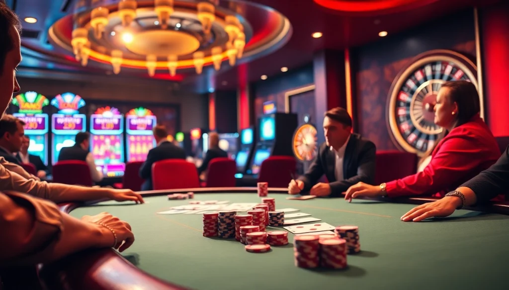 Experience high-stakes excitement at https://ww88b.com/ with players engaged at the poker table.