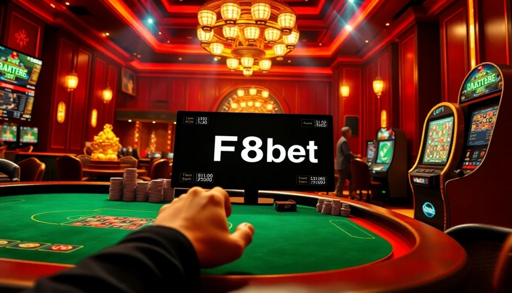Experience thrilling gameplay with Link F8bet as you delve into a luxurious casino atmosphere filled with vibrant action.