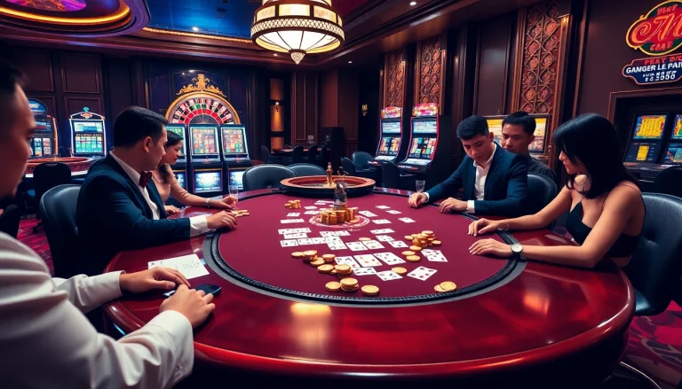 Winning hand at MM88 poker table with luxurious chips and cards