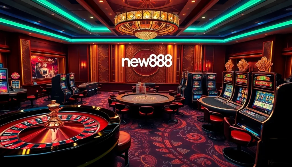 Experience thrilling online gaming at new888 with stunning slot machines and vibrant roulette.
