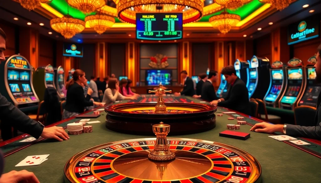 Experience thrilling gambling action at https://kingarthurcafe.com/menu, featuring luxurious casino tables and vibrant poker chips.