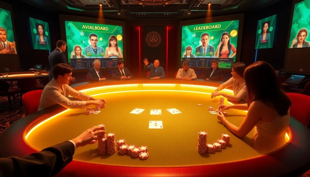 Experience avia master b52 gameplay with enthusiastic players at a luxurious casino table.