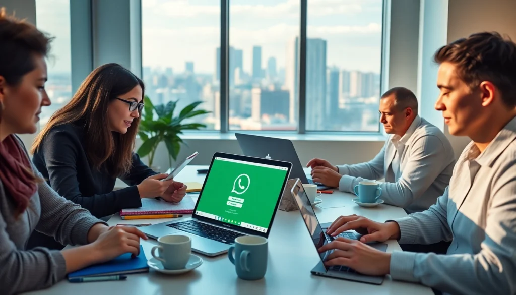 展示快连官网在多台设备上的功能，强调现代沟通体验的沉浸感。