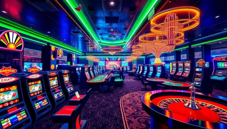 Exciting online gambling scene at https://okwin.blog/ with vibrant casino games and players celebrating wins.