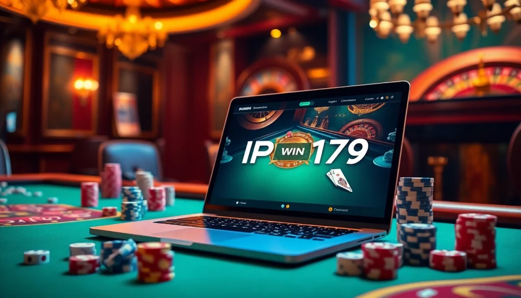 Experience thrilling online gaming with VIPWIN at https://vipwin79.net/ amidst vibrant casino elements.