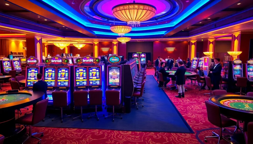Experience the excitement at bro138 slot machines in a vibrant casino atmosphere.