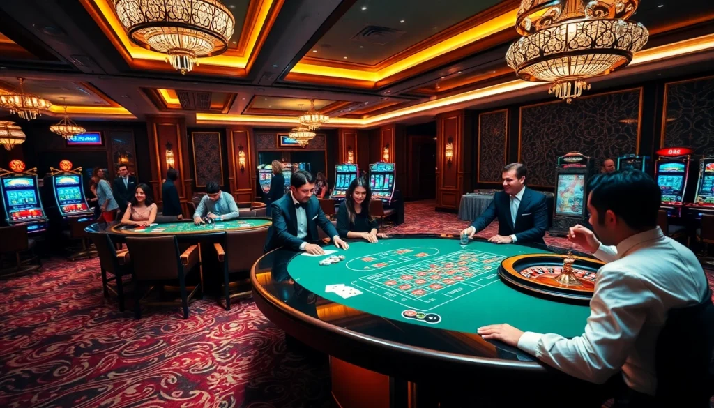 Experience the thrill of thabet with captivating casino visuals, showcasing vibrant tables and enthusiastic players.