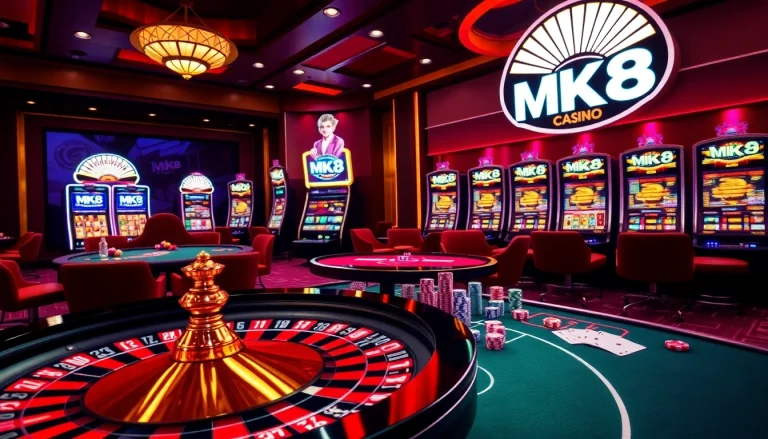 Engage in thrilling online gameplay with MK8 at luxurious casino tables filled with lively action.