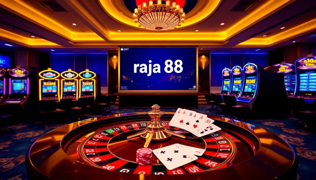 Experience excitement at raja 88 with vibrant casino tables and luxury gambling ambiance.