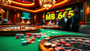 Experience thrilling poker action at MB66 with vibrant chips and dynamic gameplay.